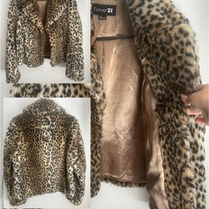 Forever 21 Leopard Print Faux Fur Jacket
